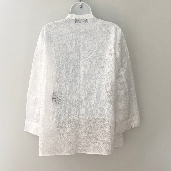 Jones New York white floral print shirt - Picture 4 of 8